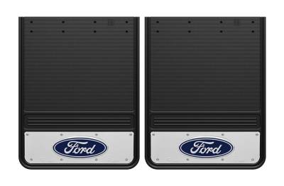Gatorback - Gatorback 19"x24" Rear Dually Black Mud Flaps Ford Oval Logo GB1924F-C