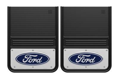 Gatorback - Gatorback 14"x18" Universal Black Mud Flaps Ford Oval Logo GB1418F-C