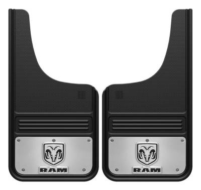 Gatorback - Gatorback 12"x23" Cut-Style Black Mud Flaps for Ram Head Logo GB1223CUTRV