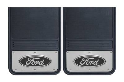 Gatorback - Gatorback 14"x18" Universal Black Mud Flaps Ford Oval Logo GB1418F-B