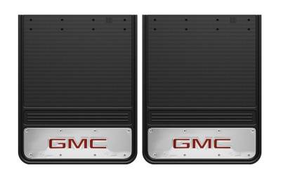 Gatorback - Gatorback GB1924GR-2 19"x24" Rear Dually Black Mud Flaps GMC Logo