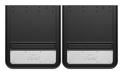 Gatorback - Gatorback 21"x24" Rear Dually Black Mud Flaps Ford Script Logo GB2124FS