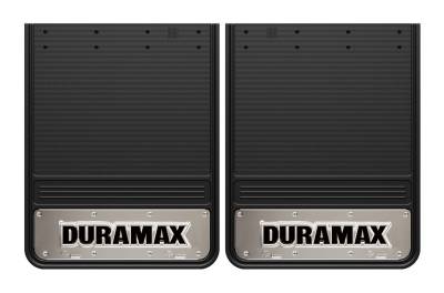 Gatorback - Gatorback 19"x24" Rear Dually Black Mud Flaps Duramax Logo GB1924DX-2