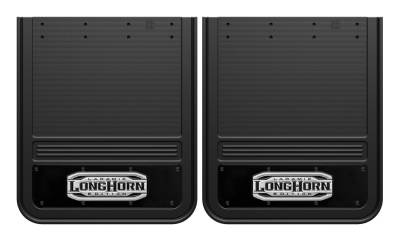 Gatorback - Gatorback 21"x24" Rear Dually Black Mud Flaps for Longhorn Logo GB2124LW-2