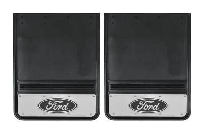 Gatorback - Gatorback 19"x24" Rear Dually Black Mud Flaps Ford Oval Logo GB1924F-B