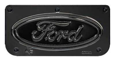 Gatorback - Gatorback Replacement 12" Mud Flap Plate Gunmetal Ford Oval Logo GM755819