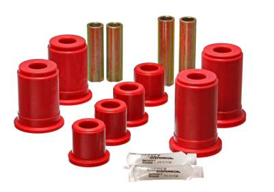 Energy Suspension - Energy Suspension 3.3186R Front Control Arm Bushing Set Polyurethane Red