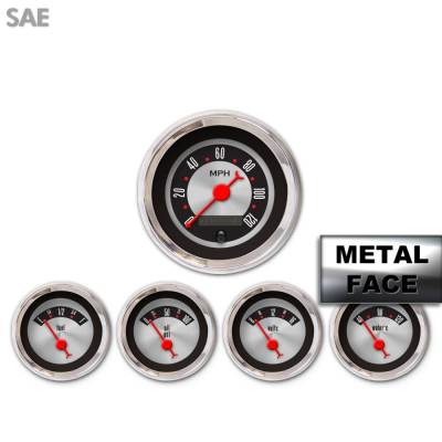 Aurora Instruments - Aurora Instruments GAR2137ZEXQABBE 5 Gauge Set SAE American Retro Rod II