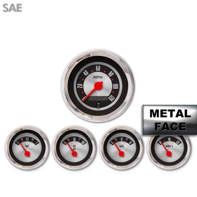 Aurora Instruments - Aurora Instruments GAR2139ZEXQABCE 5 Gauge Set Sae American Retro Rod IIII