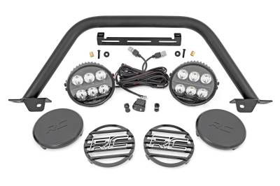 Rough Country Suspension Systems - Rough Country Black Front Bumper Safari Bar w/LED 21-25 Ford Bronco 51113