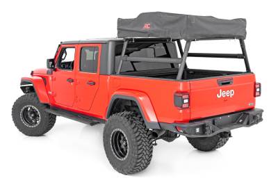 Rough Country Suspension Systems - Rough Country Aluminum Cargo Carrier Bed Rack Black for Gladiator 5' Bed 10620