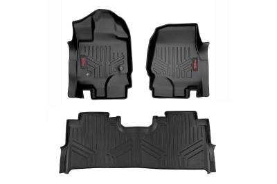 Rough Country Suspension Systems - Rough Country Front/Rear Floor Liners Black 15-24 Ford F150 Crew M-51515