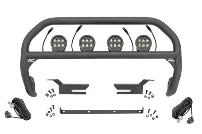 Rough Country Suspension Systems - Rough Country Black Front Bumper Nudge Bar w/LED 21-25 Ford Bronco 51039