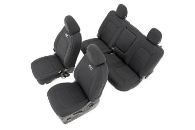 Rough Country Suspension Systems - Rough Country 91051 Front/Rear Seat Covers Black for 15-22 Colorado/Canyon Crew