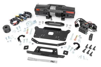 Rough Country Suspension Systems - Rough Country 92062 Front Winch Mount Kit w/Winch Black for Honda Talon 1000