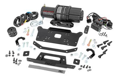Rough Country Suspension Systems - Rough Country 92061 Front Winch Mount Kit w/Winch Black for Honda Talon 1000