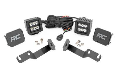 Rough Country Suspension Systems - Rough Country A-Pillar 2" LED Ditch Light Kit-Spot for 05-15 Toyota Tacoma 71087