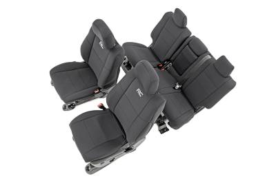 Rough Country Suspension Systems - Rough Country 91046 Front/Rear Seat Covers Black for 11-22 Grand Cherokee WK2