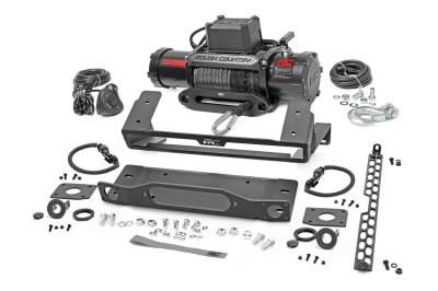 Rough Country Suspension Systems - Rough Country Winch Mount Kit w/Winch 21-25 Ford Bronco OEM Steel Bumper 51097