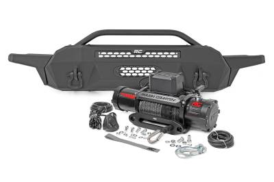 Rough Country Suspension Systems - Rough Country 10716 High Clearance Front Bumper w/9.5K Winch for 16-23 Tacoma