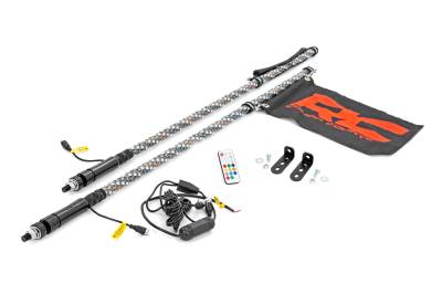 Rough Country Suspension Systems - Rough Country 93087 48" LED Whip Lights w/Mounts for Polaris Ranger/RZR 170