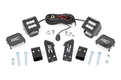 Rough Country Suspension Systems - Rough Country 93077 A-Pillar 2" LED Pod Ditch Light Kit for Polaris RZR Pro XP