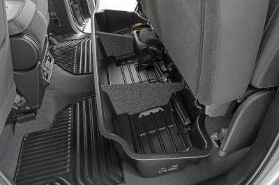 Rough Country Suspension Systems - Rough Country Rear Underseat Storage Bin Black Silverado/Sierra Dbl RC09061