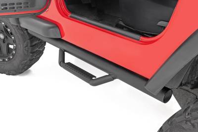 Rough Country Suspension Systems - Rough Country RCJ9746A 3" Drop Step Nerf Bars Black for Jeep Wrangler TJ