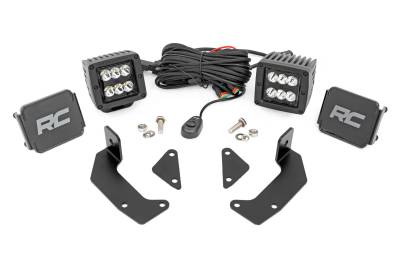 Rough Country Suspension Systems - Rough Country 96103 A-Pillar 2" LED Pod Ditch Light Kit Black for Cfmoto Uforce
