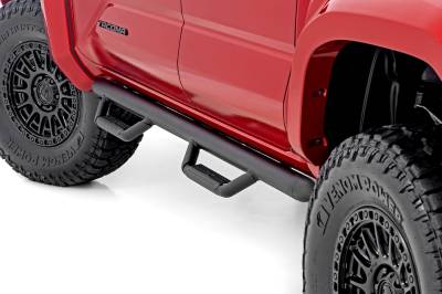 Rough Country Suspension Systems - Rough Country RCT2480CC 3" Drop Step Nerf Bars Black for 24-26 Toyota Tacoma DBL