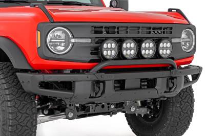 Rough Country Suspension Systems - Rough Country Black Front Bumper Bull Bar w/LED 21-25 Ford Bronco 51137