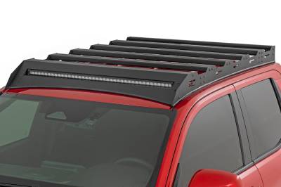 Rough Country Suspension Systems - Rough Country 72110 Fabricated Roof Rack w/LED Black for 24-26 Tacoma Crew