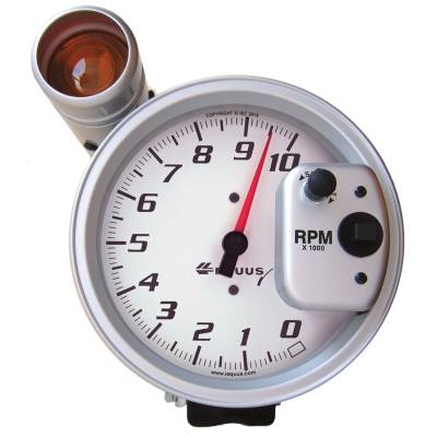 Equus - Equus E5080 Tachometer 5" 10K RPM Pedestal w/Ext. Shift-Lite White 5000 Series