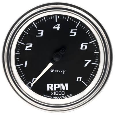 Equus - Equus E7068 Tachometer 3-3/8" 8K RPM 270-DEG Sweep Elec Chrome 7000