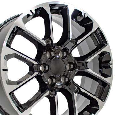 OE Wheels LLC - OE Wheels CV67 22x9 6x5.5 28mm Black/Machined CV67-22090-6550-28MB
