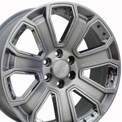 OE Wheels LLC - OE Wheels CV93B 22x9 6x5.5 31mm Hyper Black/Chrome CV93B-22090-6550-24HB-ic