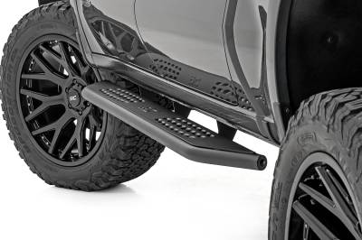Rough Country Suspension Systems - Rough Country OV2 Running Boards Black Silverado/Sierra Crew 14009