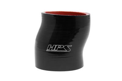 HPS Performance - HPS HTSOC-125-L4-BLK 1.25" 32mm ID Silicone Offset Coupler Hose 4-Ply Black 4"
