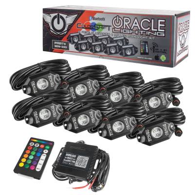 Oracle Lighting - Oracle 5819-333 Bluetooth + RF ColorSHIFT Underbody Wheel Well Rock Light 8 PCS