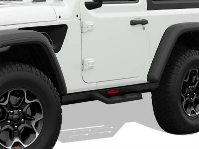 APS - APS DS Style Drop Step Nerf Bars Black for 18-25 Wrangler JL 2DR WB10DAA6B