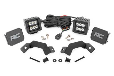Rough Country Suspension Systems - Rough Country A-Pillar 2" LED Ditch Light Kit-Spot for Land Cruiser 72112