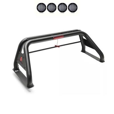 Black Horse Off Road - Black Horse RB001BK-PLFB Classic Roll Bar w/5.3" LED for Ram/Silverado/F150