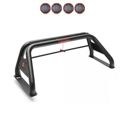 Black Horse Off Road - Black Horse RB-NIFRB-PLFR Armour Roll Bar w/5.3" LED's RED 05-21 Nissan Frontier
