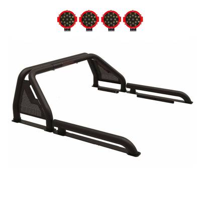 Black Horse Off Road - Black Horse GLRB-07B-PLR Gladiator Roll w/7.0" Red LED Light for 19-24 Ranger