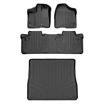 SMARTLINER - SMARTLINER SA0128/B0083/D0083 Front/Rear BLACK Floor Liners for Toyota Sienna