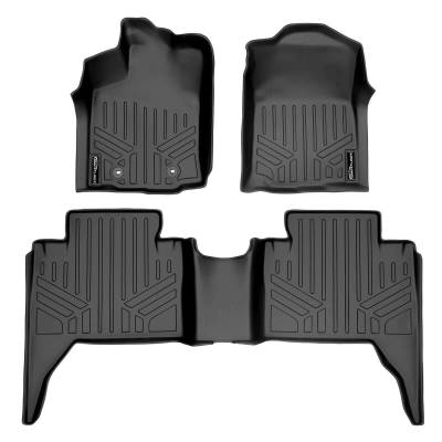SMARTLINER - SMARTLINER SA0207/B0207 Front/Rear BLACK Floor Liners for Toyota Tacoma Double