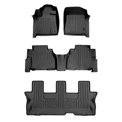 SMARTLINER - SMARTLINER SA0272/B0272/C0272 Front/Rear Black Floor Liners for Toyota Sequoia