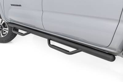Rough Country Suspension Systems - Rough Country RCT0580CCB 3" Drop Step Nerf Bars Black for 05-23 Tacoma Double