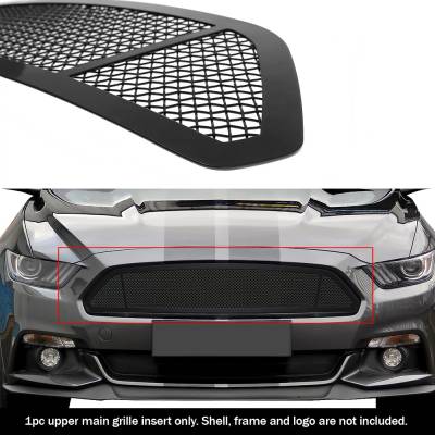 APS - APS Wire Mesh Grille Black 15-17 Ford Mustang GT GR06GFD04H