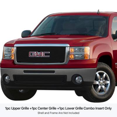 APS - APS Stainless Billet Grille Black 07-13 GMC Sierra 1500 GR07FAA04J